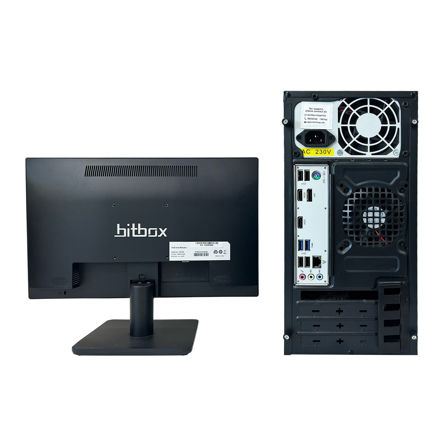 Bitbox Desktop Computer with Monitor(19.5 inchs) Intel i3 12th Gen, Win 11 pro, 16GB RAM , 1 TB SSD with 1-Year Warranty
