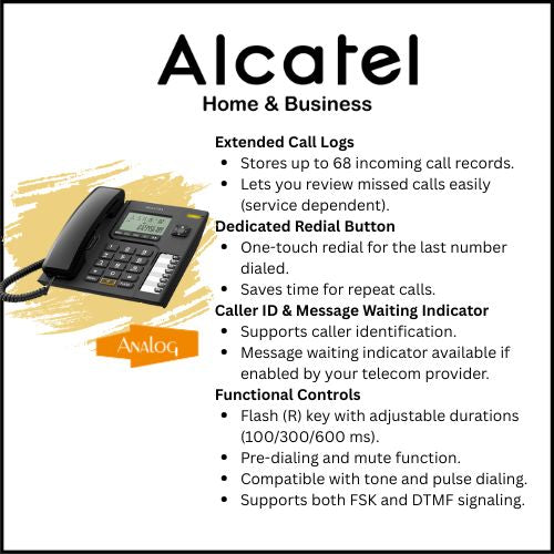 Alcatel T76 Corded Landline Phone with Caller ID and Speakerphone