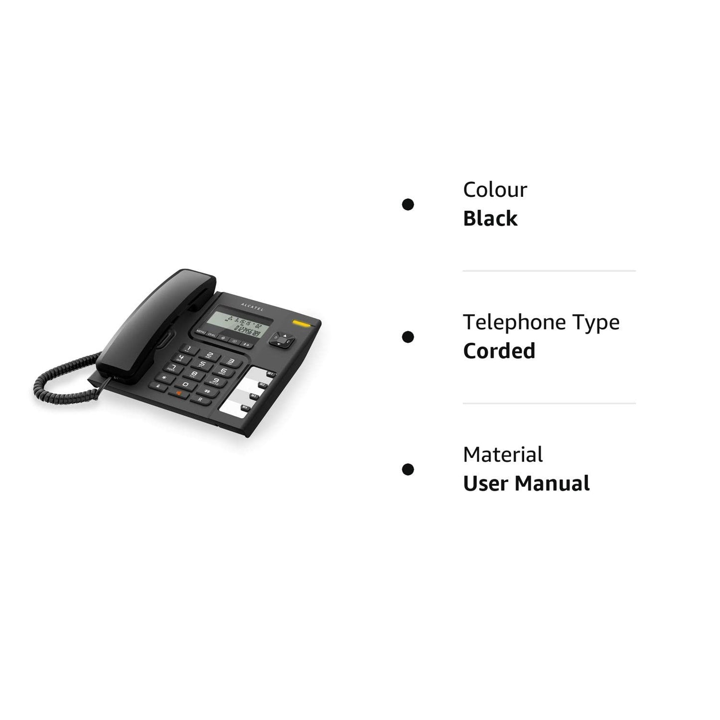 Alcatel T56 Corded Landline Phone With Caller Id And Handsfree Black (Pack Of 10)