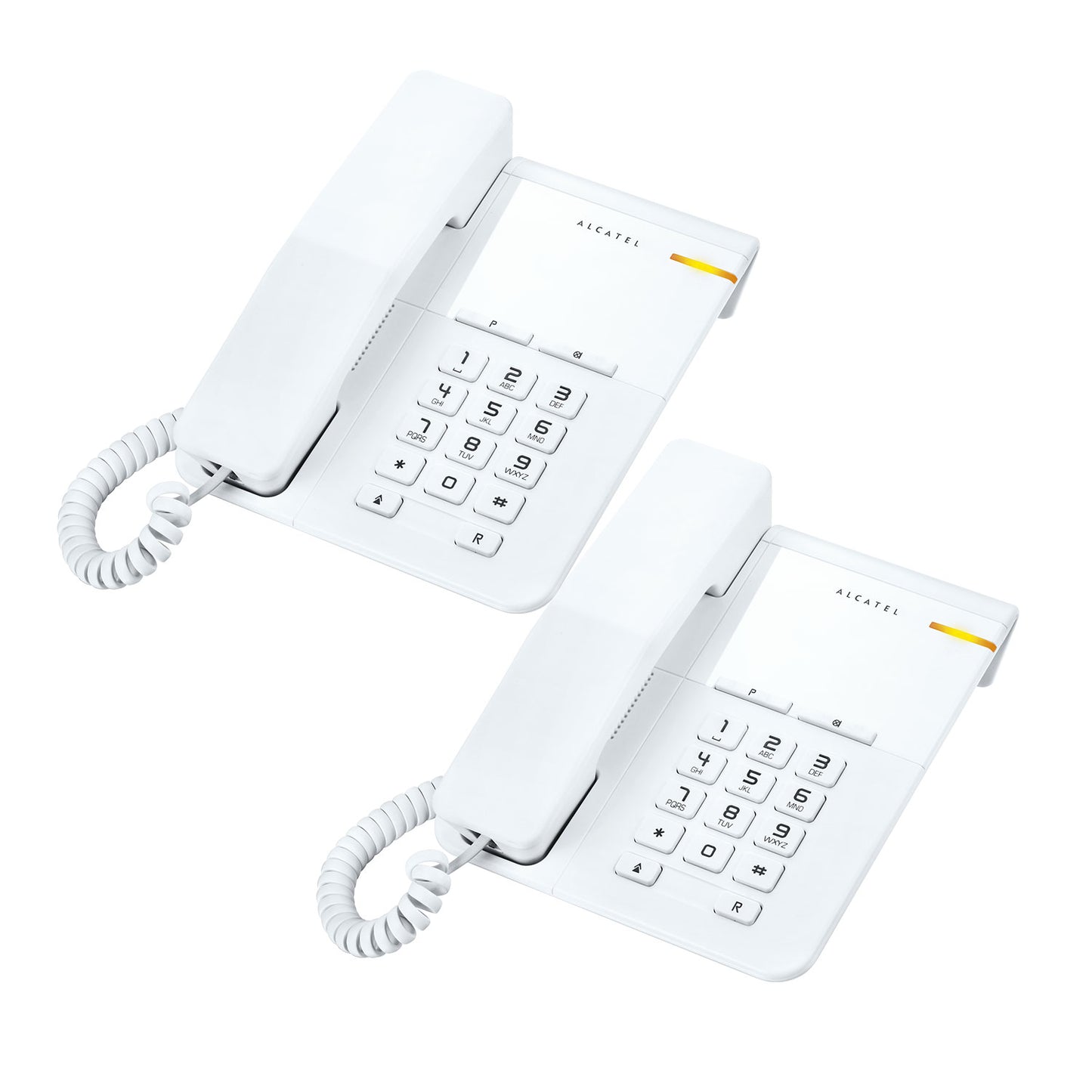 Alcatel T22 Corded landline Phone with Flashing Visual Ringer Indicator White (Pack Of 2)