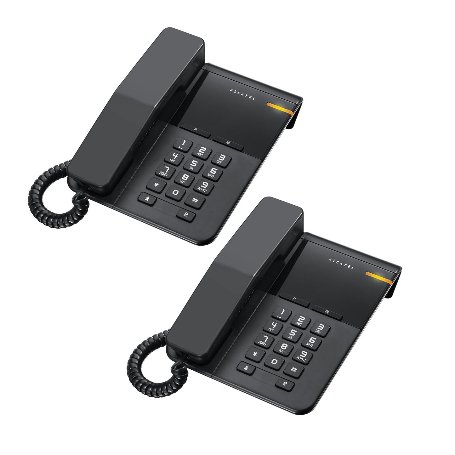 Alcatel T22 Corded landline Phone with Flashing Visual Ringer Indicator Black (Pack Of 10)