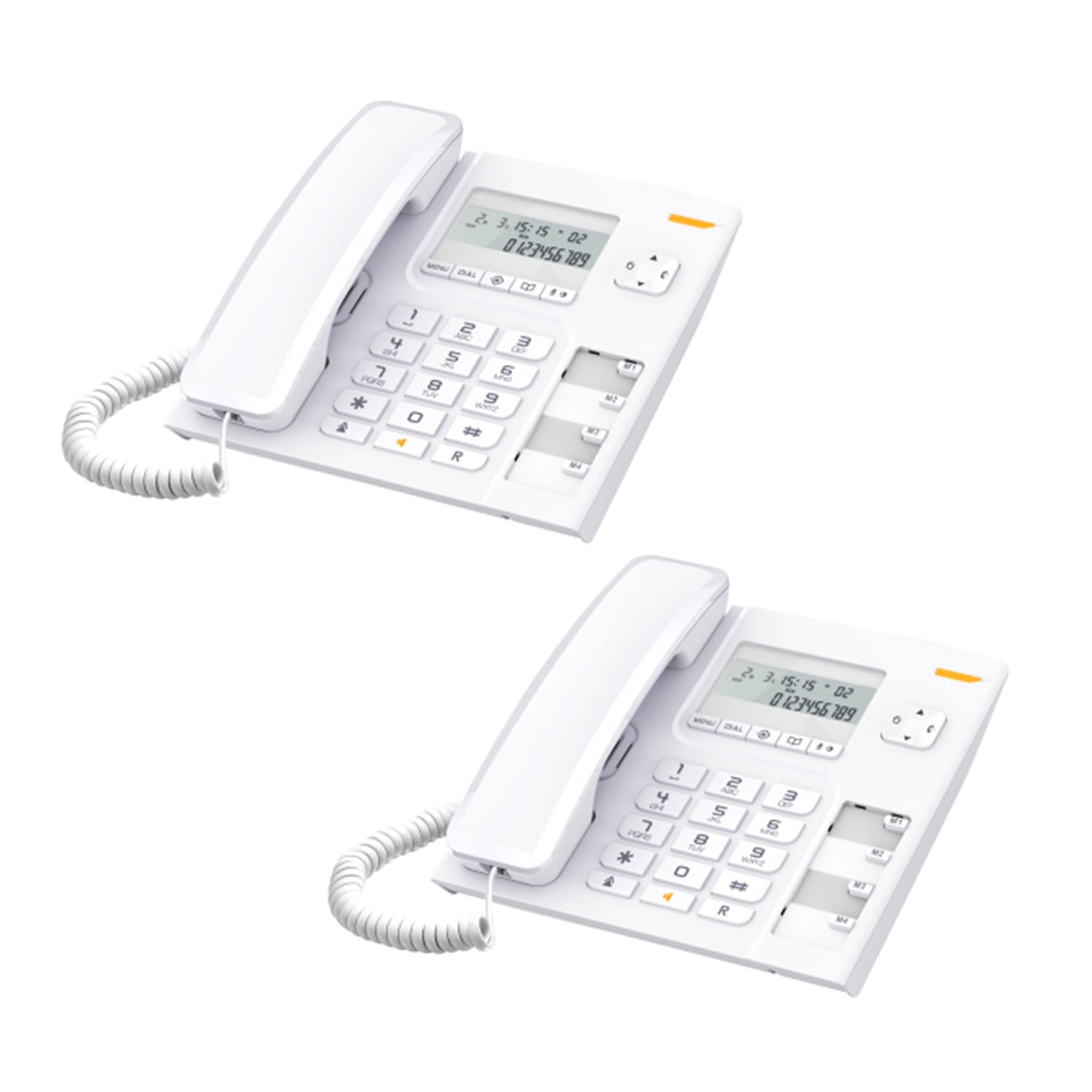 Alcatel T56 Corded Landline Phone With Caller Id And Handsfree White (Pack Of 2)