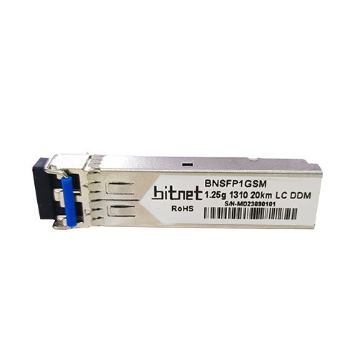 BitNet BNSFP1GSM Single Mode 1.25G 1310 20KM LC DDM Fiber Module SFP