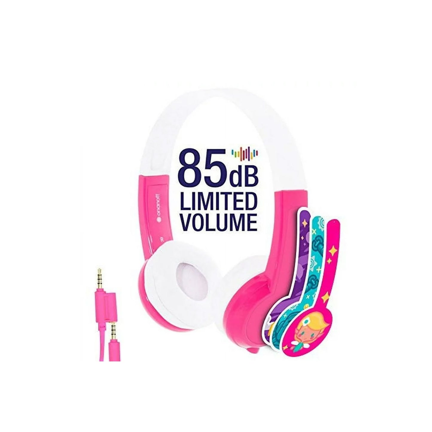 Refurbished Onanoff Buddyphones Travel Buddies Kids Safety Volume Headphone 85db Safe Audio (BP-PINK-FD)