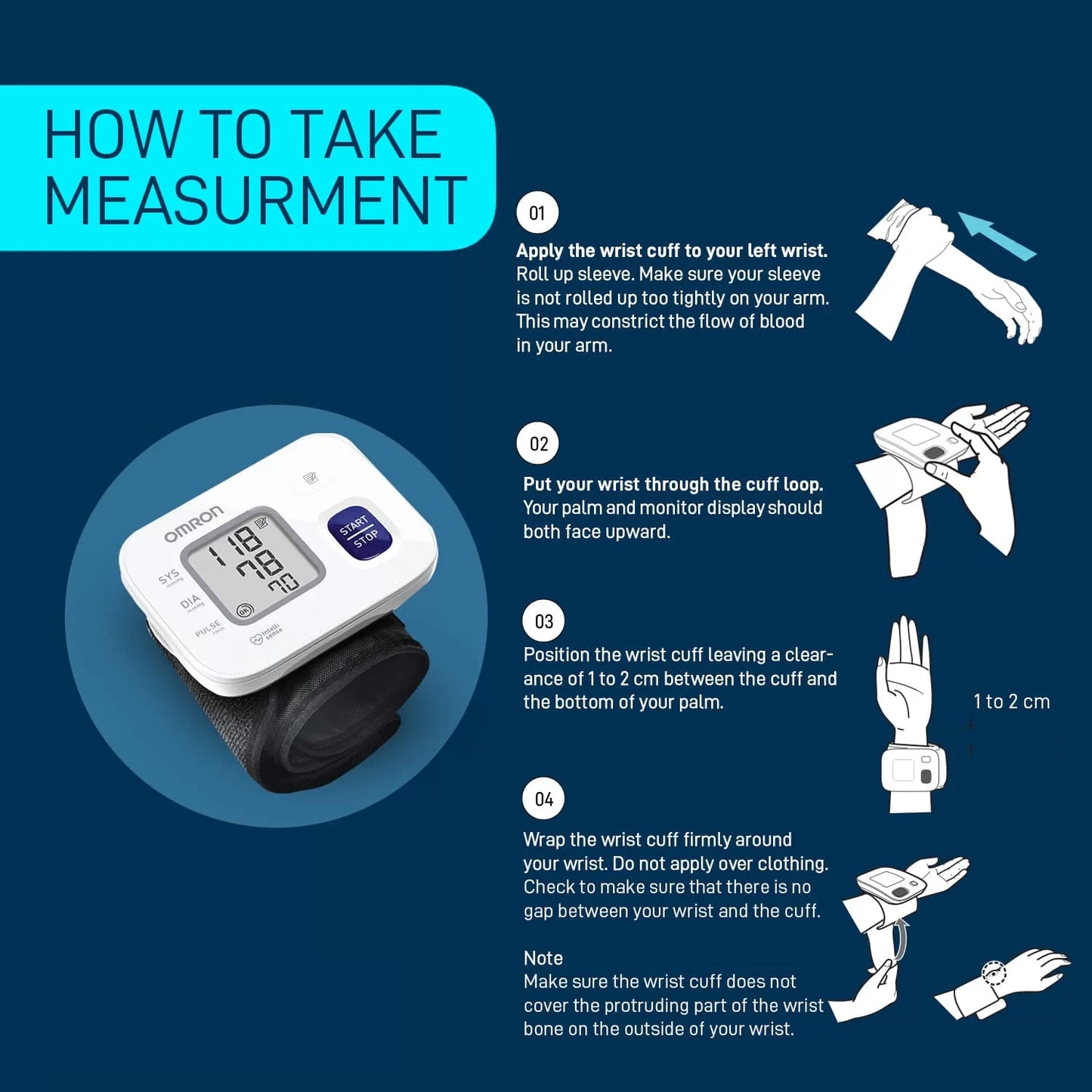 Omron HEM 6161 Wrist BP Monitor with 30 Memory & Storage Case