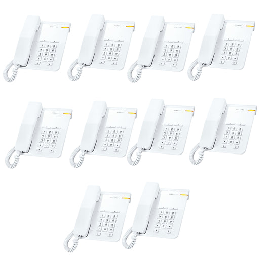 Alcatel T22 Corded landline Phone with Flashing Visual Ringer Indicator White (Pack Of 10)