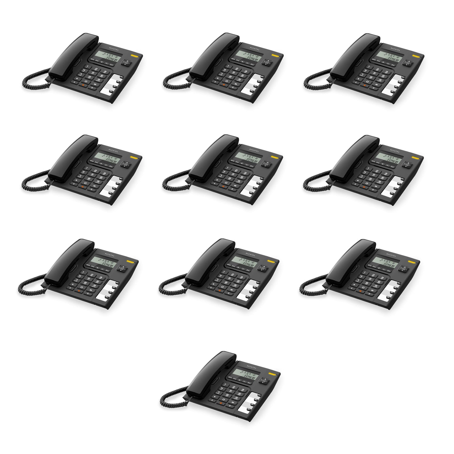 Alcatel T56 Corded Landline Phone With Caller Id And Handsfree Black (Pack Of 10)