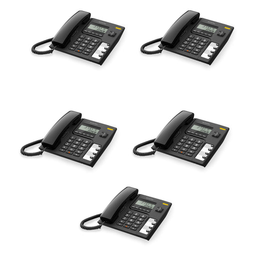 Alcatel T56 Corded Landline Phone With Caller Id And Handsfree Black (Pack Of 5)