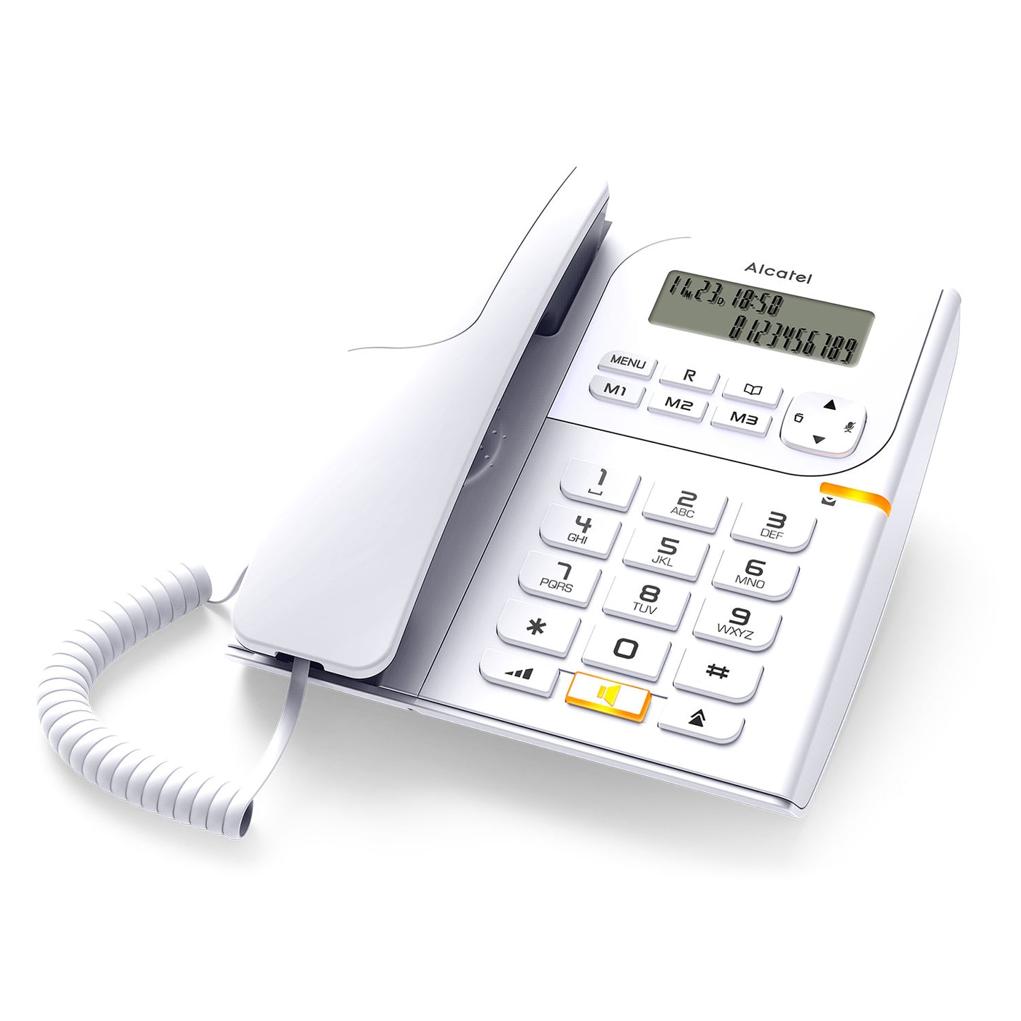 Alcatel T58 Corded Landline Phone With Display & Speaker White (Pack Of 10)