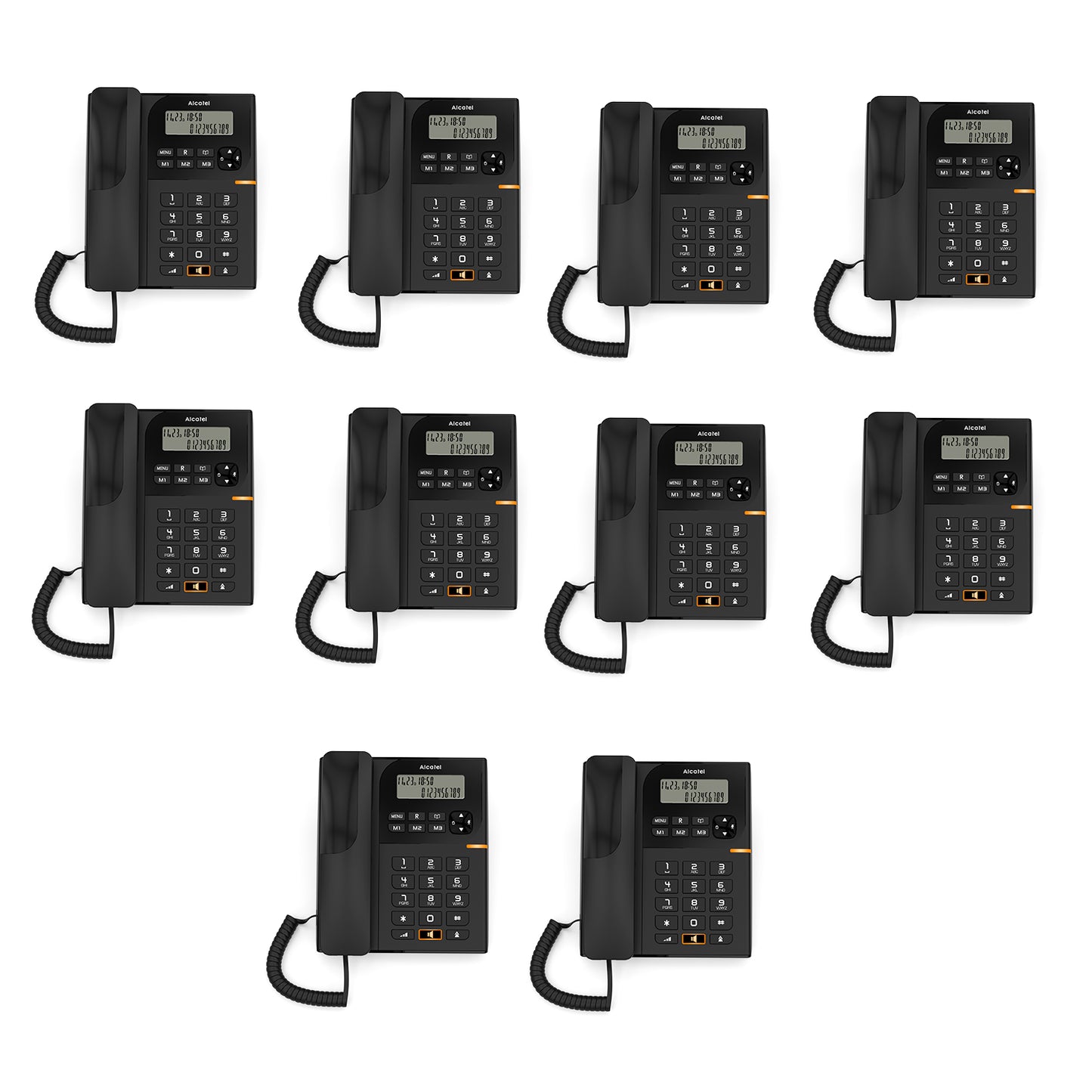 Alcatel T58 Corded Landline Phone With Display & Speaker Black (Pack Of 10)