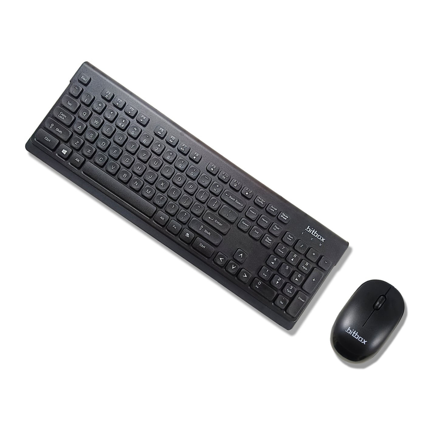 BitBox BBKM05 Wireless Keyboard and Mouse Combo – 12 Shortcut Keys, 6° Adjustable Slope, Optical Sensor Mouse