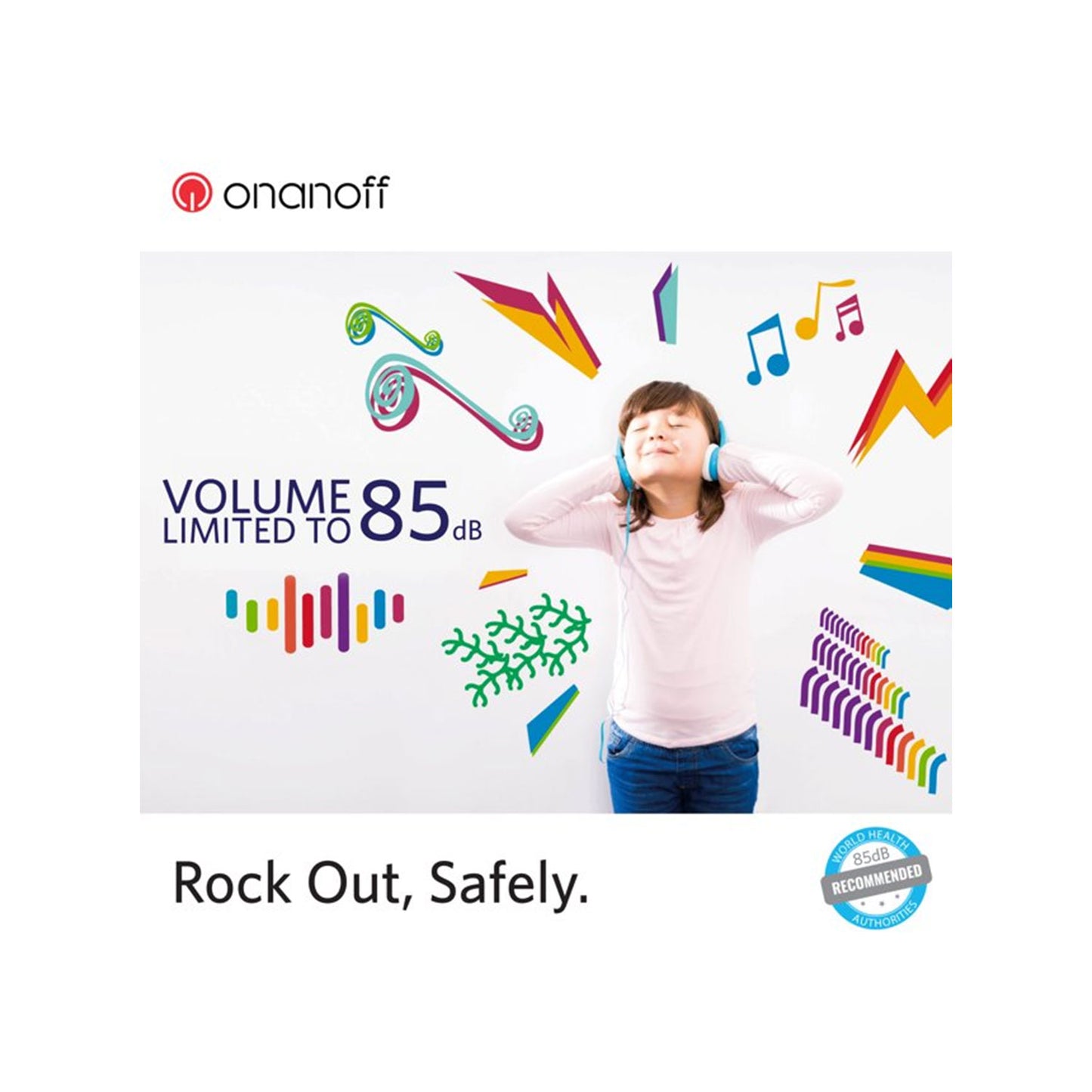 Onanoff Buddyphones Kids Volume Limiting Headphone Safety Volume Ecoute SecuRiseE 85db Safe Audio (BP-YELLOW)