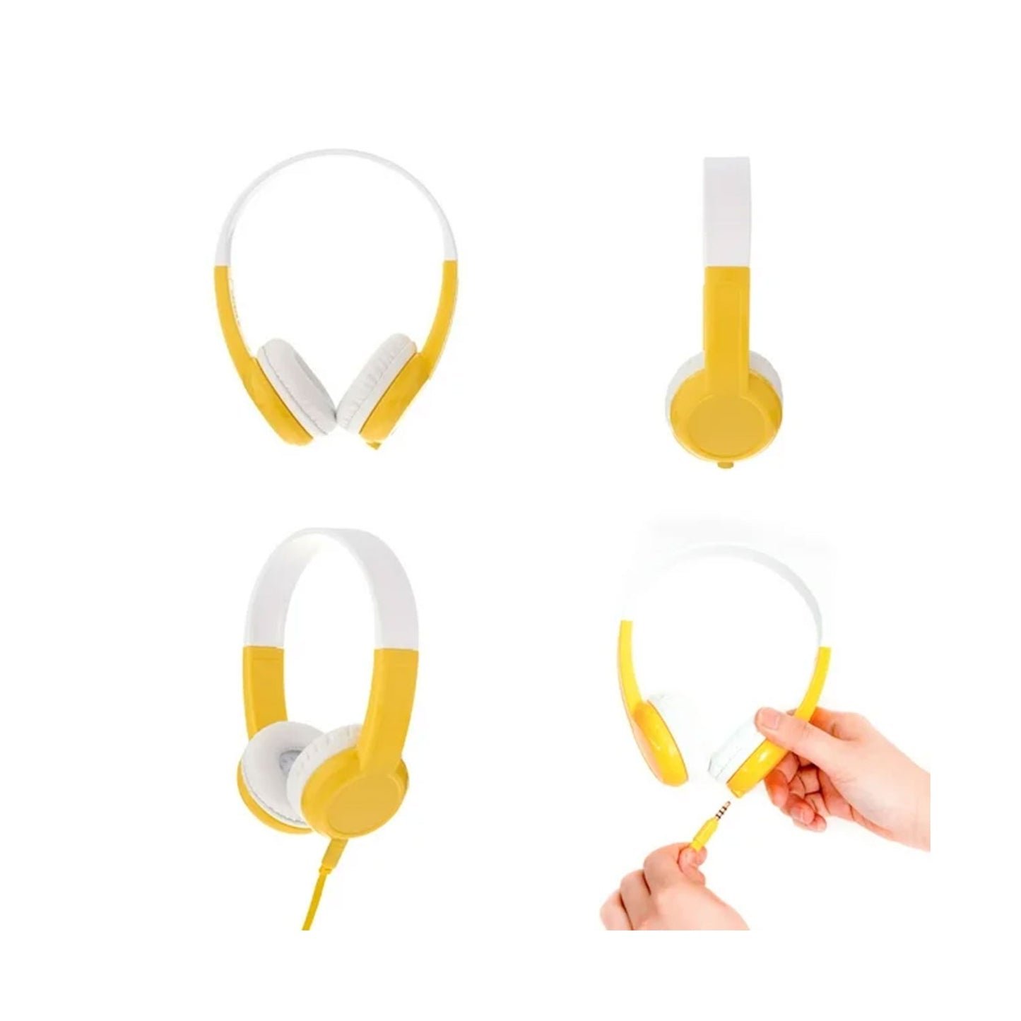 Onanoff Buddyphones Kids Volume Limiting Headphone Safety Volume Ecoute SecuRiseE 85db Safe Audio (BP-YELLOW)