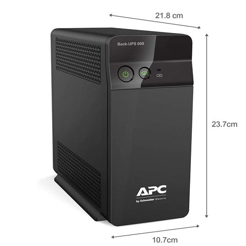 APC BX600C-IN 600VA / 360W, 230V, UPS सिस्टम, ऑफिस, डेस्कटॉप पीसी और होम इलेक्ट्रॉनिक्स के लिए एक आदर्श पावर बैकअप और सुरक्षा