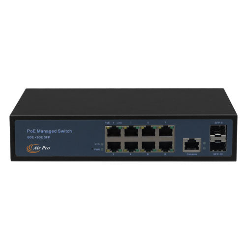 AirPro AP-ESG3010P, 8-port PoE L2 Managed Switch