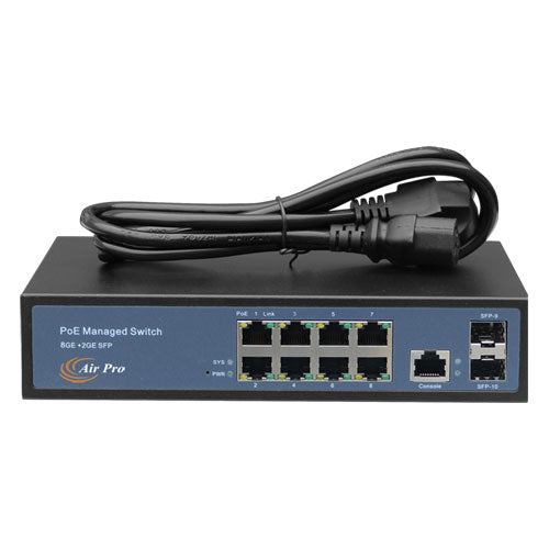 AirPro AP-ESG3010P, 8-port PoE L2 Managed Switch