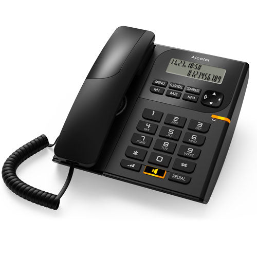 Alcatel T58 Corded Landline Phone With Display & Speaker (Black)