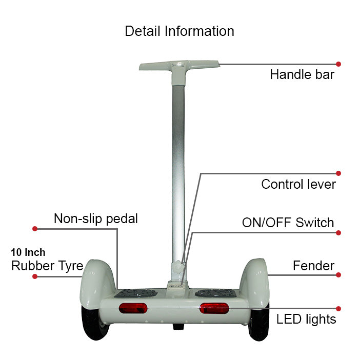 Sailor 2 Wheels Self Balancing Scooter-Hoverboard-Segway-BATTBOT with 6 Months Warranty (Chariot 1 White)