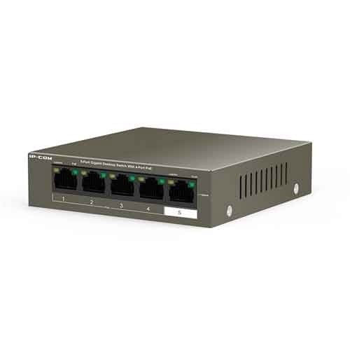 IP-COM G1105P-4-63W 5-पोर्ट Gigabit डेस्कटॉप स्विच 4-पोर्ट PoE के साथ